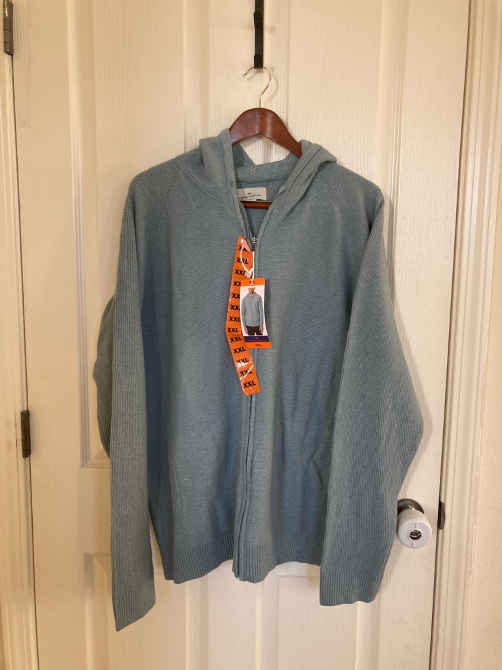 Modern ambition Light Blue Men’s Hooded Zip Sweater XXL